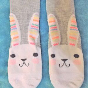 Baby bunny rainbow grey gray knee socks rabbit winter kids infant gift Target EU